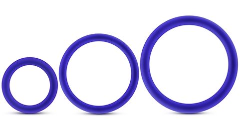Набор из 3 синих эрекционных колец VS4 Pure Premium Silicone Cock Ring Set - Blush Novelties - в Екатеринбурге купить с доставкой