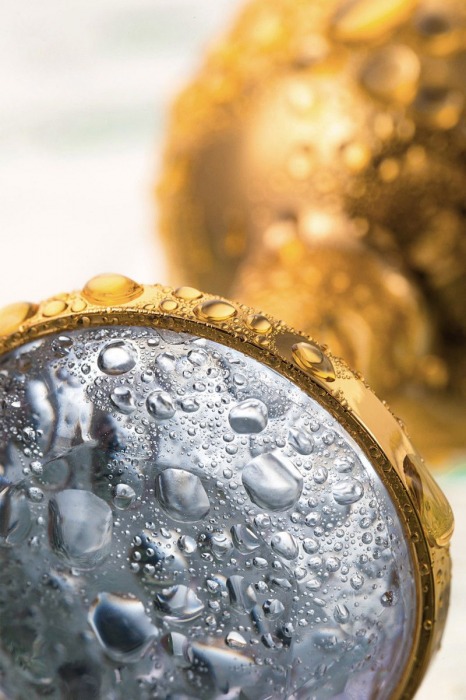 Золотистая маленькая анальная втулка с прозрачным кристаллом - 6 см. - ToyFa - купить с доставкой в Екатеринбурге