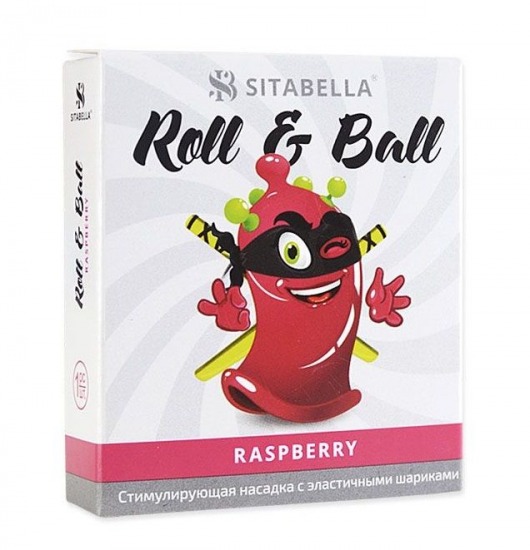 Стимулирующий презерватив-насадка Roll   Ball Raspberry - Sitabella - купить с доставкой в Екатеринбурге