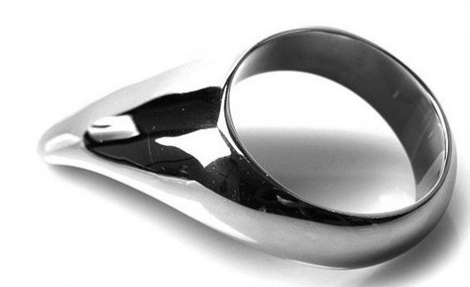 Серебристое металлическое эрекционное кольцо Teardrop Cockring - O-Products - в Екатеринбурге купить с доставкой