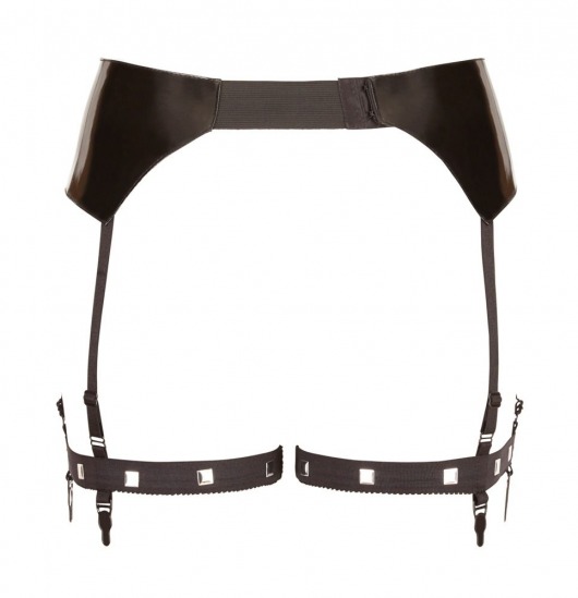 Черная сбруя на бедра с зажимами для половых губ Suspender Belt with Clamps - Orion - купить с доставкой в Екатеринбурге