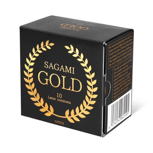Золотистые презервативы Sagami Gold - 10 шт. - Sagami - купить с доставкой в Екатеринбурге