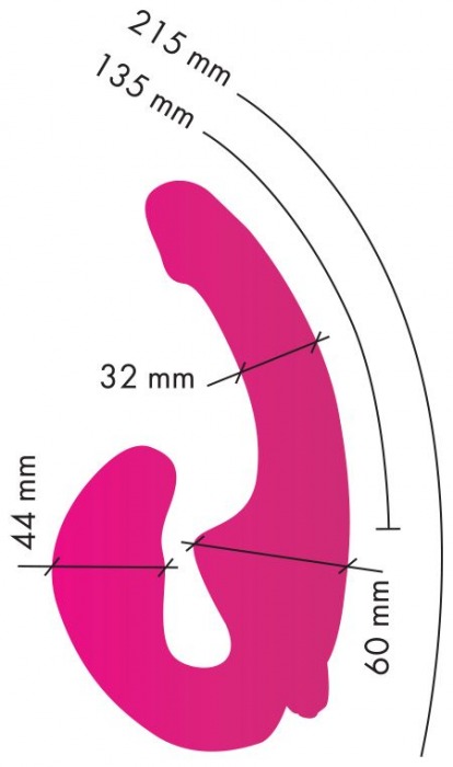 Ярко-розовый анатомический страпон с вибрацией - Главсексмаг - купить с доставкой в Екатеринбурге