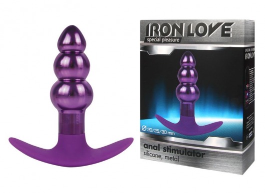 Анальная металлическая втулка фиолетового цвета - 9,6 см. - Bior toys