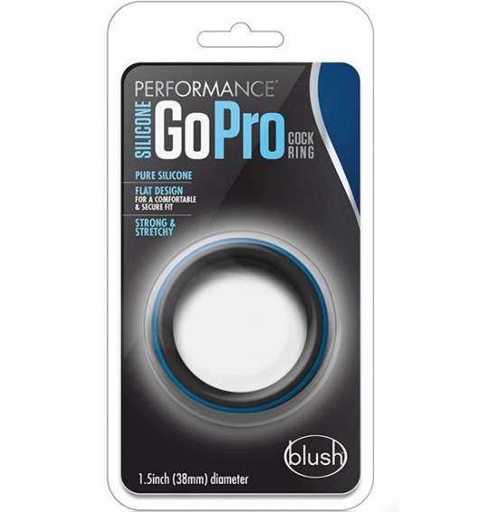 Черно-синее эрекционное кольцо Silicone Go Pro Cock Ring - Blush Novelties - в Екатеринбурге купить с доставкой