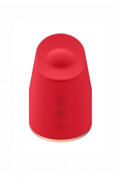Красный клиторальный стимулятор Dazzling с вибрацией и ротацией - 6,7 см. - Shots Media BV