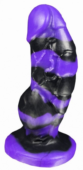 Черно-фиолетовый фаллоимитатор Мартин medium - 24,5 см. - Erasexa - купить с доставкой в Екатеринбурге