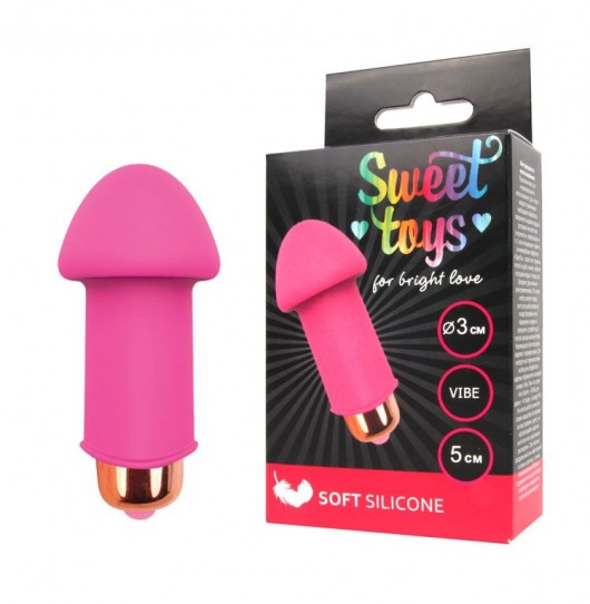Розовый силиконовый вибромассажер Sweet Toys - 5 см. - Bior toys