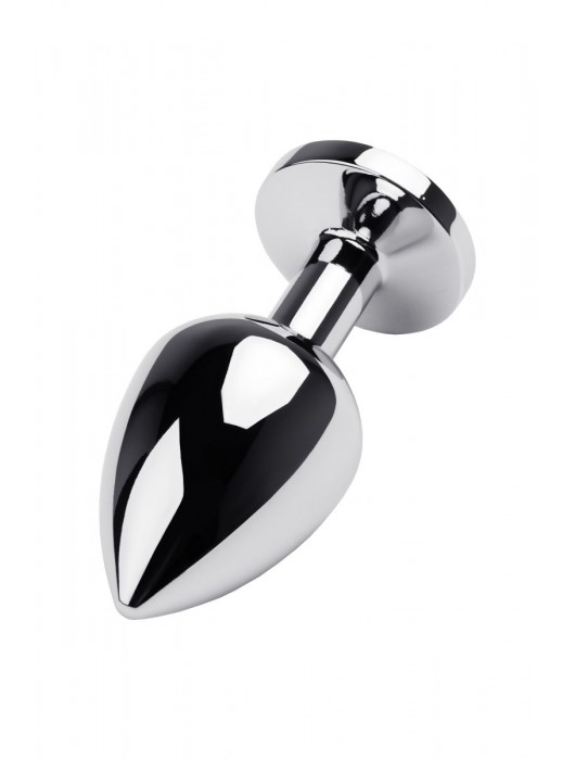 Серебристая коническая анальная пробка с красным кристаллом - 8 см. - ToyFa - купить с доставкой в Екатеринбурге