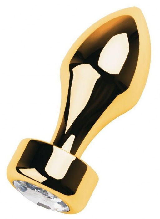 Золотистая пробка-пуля с прозрачным кристаллом - 9,5 см. - ToyFa - купить с доставкой в Екатеринбурге