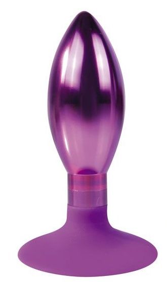 Фиолетовая каплевидная анальная пробка - 10 см. - Bior toys