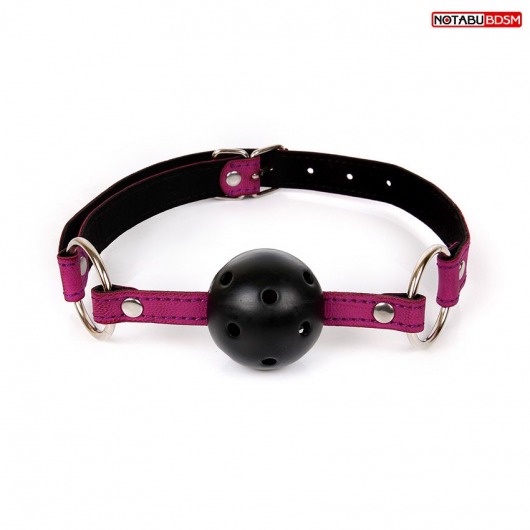 Фиолетово-черный кляп-шарик Ball Gag - Bior toys - купить с доставкой в Екатеринбурге