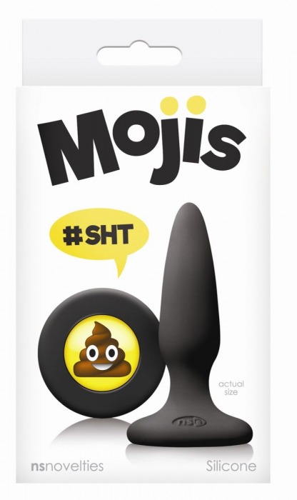 Черная силиконовая пробка Emoji SHT - 8,6 см. - NS Novelties - купить с доставкой в Екатеринбурге
