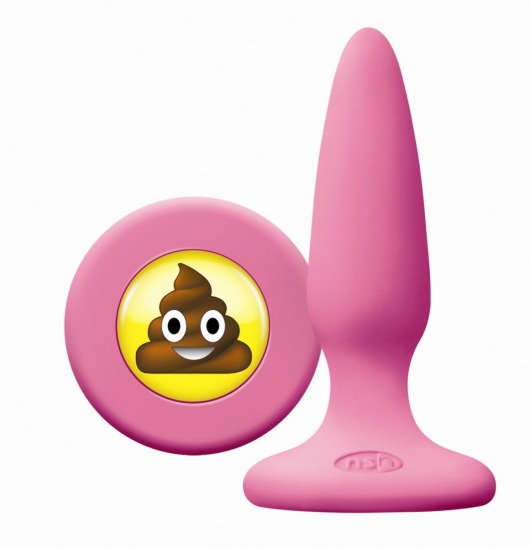 Розовая силиконовая пробка Emoji SHT - 8,6 см. - NS Novelties - купить с доставкой в Екатеринбурге