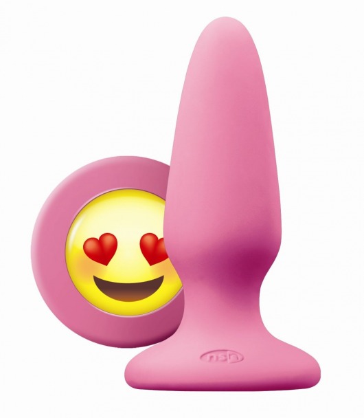Розовая силиконовая пробка среднего размера Emoji ILY - 10,2 см. - NS Novelties - купить с доставкой в Екатеринбурге