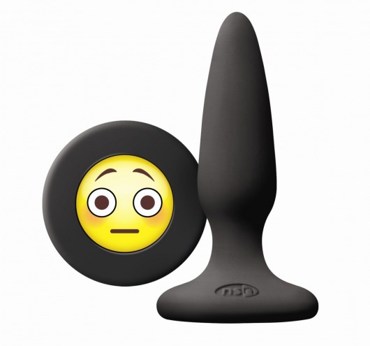 Черная силиконовая пробка Emoji OMG - 8,6 см. - NS Novelties - купить с доставкой в Екатеринбурге