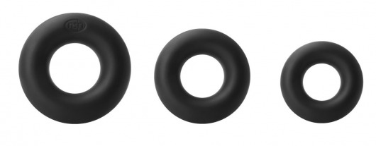 Набор черных колец из мягкого силикона Super Soft Power Rings - NS Novelties - в Екатеринбурге купить с доставкой