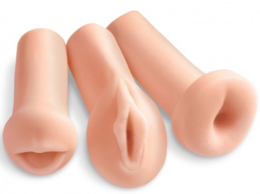 Комплект из 3 мастурбаторов All 3 Holes: вагина, анус, ротик - Pipedream - в Екатеринбурге купить с доставкой