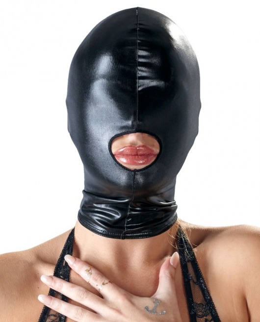 Черная эластичная маска на голову с отверстием для рта - Orion - купить с доставкой в Екатеринбурге