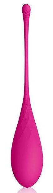 Ярко-розовый тяжелый каплевидный вагинальный шарик со шнурком - Cosmo