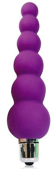 Фиолетовый анальный вибромассажер-елочка - 12 см. - Cosmo