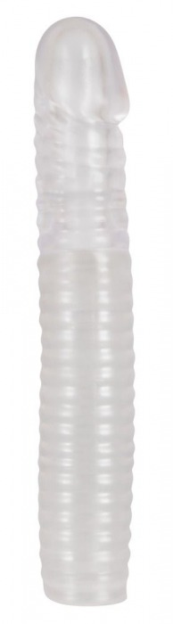 Прозрачная рифленая вибронасадка Vibrating Sleeve - 22,5 см. - Orion - в Екатеринбурге купить с доставкой