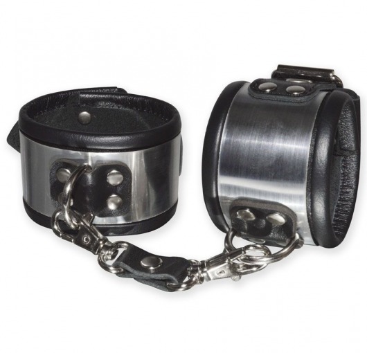 Эффектные серебристо-черные наручники с металлическим блеском - Sitabella - купить с доставкой в Екатеринбурге