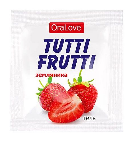 Пробник гель-смазки Tutti-frutti с земляничным вкусом - 4 гр. - Биоритм - купить с доставкой в Екатеринбурге