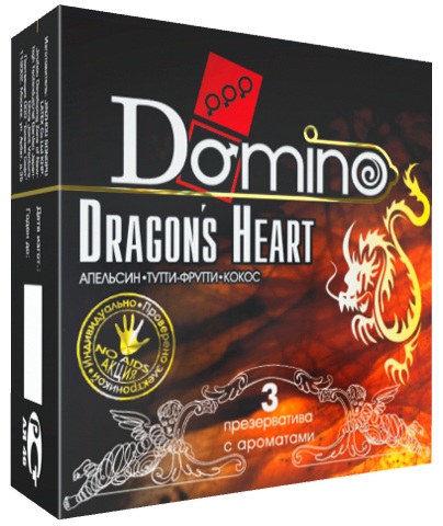 Ароматизированные презервативы Domino Dragon’s Heart  - 3 шт. - Domino - купить с доставкой в Екатеринбурге