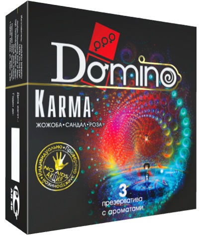 Ароматизированные презервативы Domino Karma - 3 шт. - Domino - купить с доставкой в Екатеринбурге