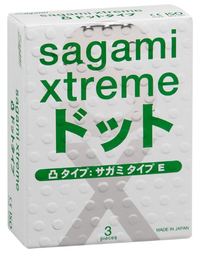Презервативы Sagami Xtreme SUPER DOTS с точками - 3 шт. - Sagami - купить с доставкой в Екатеринбурге