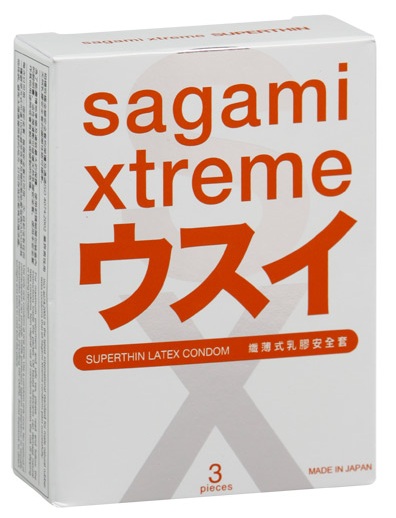 Ультратонкие презервативы Sagami Xtreme SUPERTHIN - 3 шт. - Sagami - купить с доставкой в Екатеринбурге