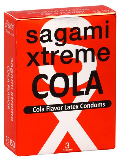 Ароматизированные презервативы Sagami Xtreme COLA - 3 шт. - Sagami - купить с доставкой в Екатеринбурге