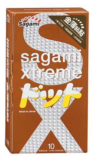 Презервативы Sagami Xtreme FEEL UP с точечной текстурой и линиями прилегания - 10 шт. - Sagami - купить с доставкой в Екатеринбурге