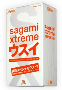 Ультратонкие презервативы Sagami Xtreme SUPERTHIN - 15 шт. - Sagami - купить с доставкой в Екатеринбурге