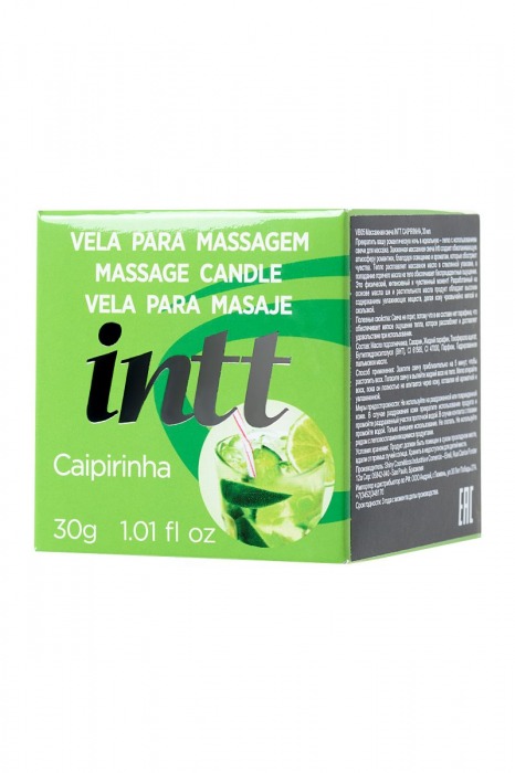 Массажная свеча для поцелуев Caiprinha с ароматом лайма - 30 гр. - INTT - купить с доставкой в Екатеринбурге