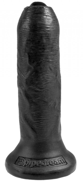 Черный необрезанный фаллоимитатор на присоске 6  Uncut Cock - 16,5 см. - Pipedream