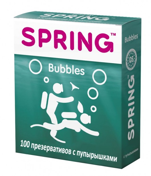 Презервативы SPRING BUBBLES с пупырышками - 100 шт. - SPRING - купить с доставкой в Екатеринбурге