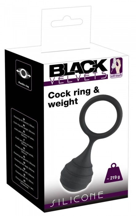 Черное силиконовое кольцо Cock ring   weight с утяжелением - Orion - в Екатеринбурге купить с доставкой