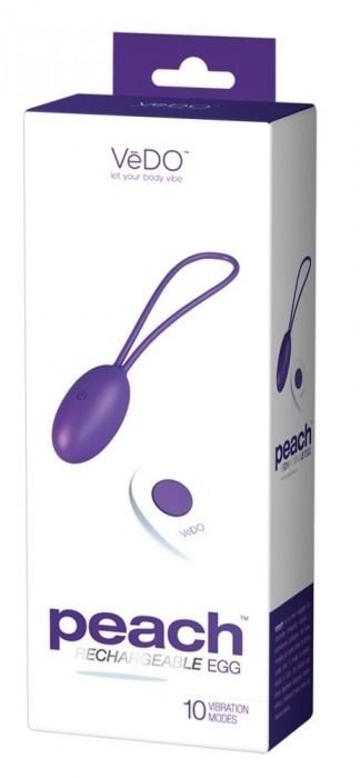 Фиолетовое виброяйцо VeDO Peach с пультом ДУ - VeDO