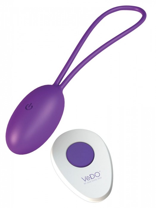 Фиолетовое виброяйцо VeDO Peach с пультом ДУ - VeDO
