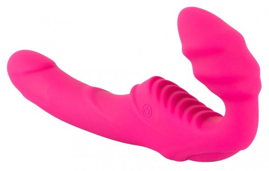 Розовый безремневой страпон с вибрацией - Orion - купить с доставкой в Екатеринбурге