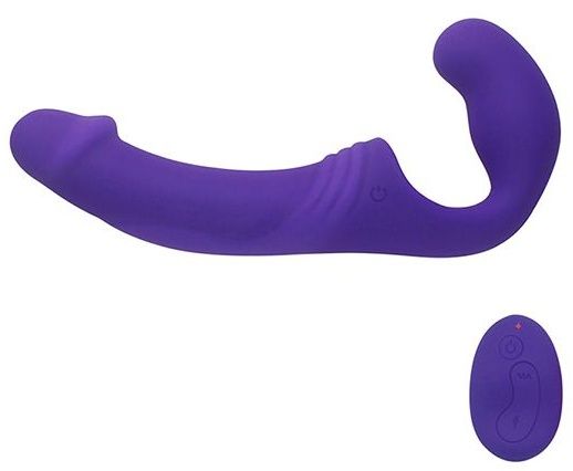 Фиолетовый безремневой вибрострапон с пультом - 21,5 см. - Howells - купить с доставкой в Екатеринбурге