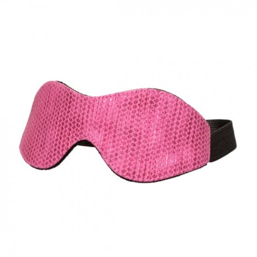 Розово-черная маска на резинке Tickle Me Pink Eye Mask - California Exotic Novelties - купить с доставкой в Екатеринбурге