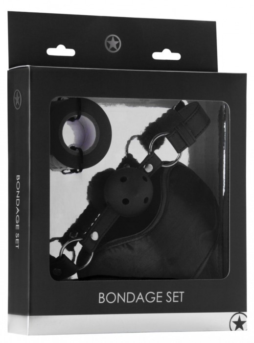 Оригинальный набор Bondage Set: маска, кляп-шарик и скотч - Shots Media BV - купить с доставкой в Екатеринбурге