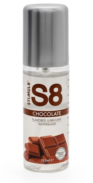Смазка на водной основе S8 Flavored Lube со вкусом шоколада - 125 мл. - Stimul8 - купить с доставкой в Екатеринбурге