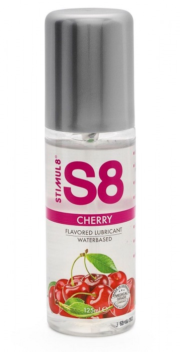 Смазка на водной основе S8 Flavored Lube со вкусом вишни - 125 мл. - Stimul8 - купить с доставкой в Екатеринбурге