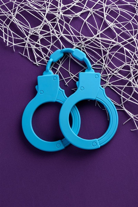 Голубые силиконовые наручники A-Toys без ключа - A-toys - купить с доставкой в Екатеринбурге