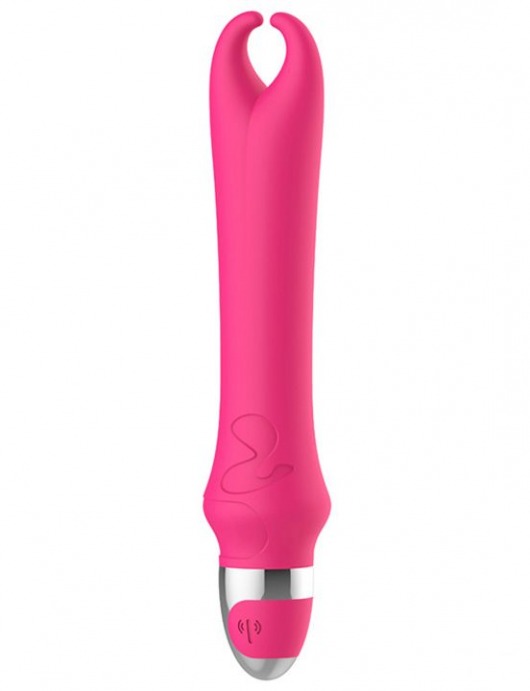 Розовый вибратор с рожками Pedicel - 17,8 см. - Yuanse