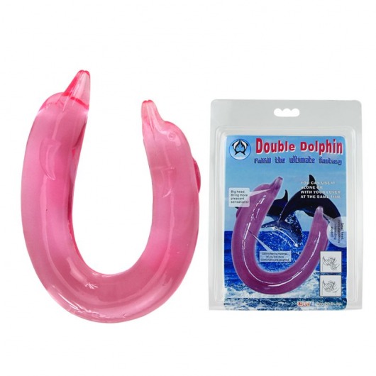 Розовый двойной фаллоимитатор Dolphin - 30,5 см. - Baile